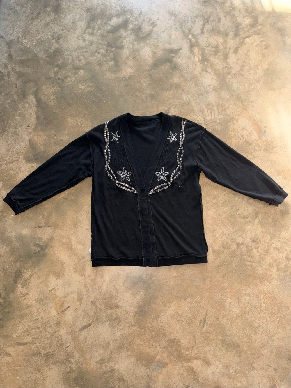 Marisa Christina Classics M Black Western Beaded Embellished Cardigan - Picture 14 of 16